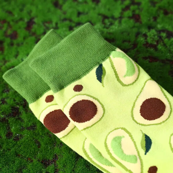 Fashionable Food Socks for the Foodie - Avocado LT Green