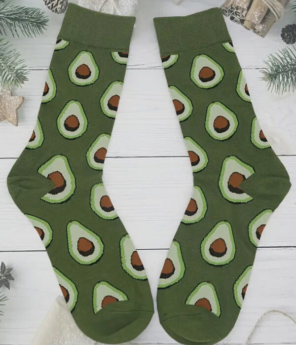 Fashionable Food Socks for the Foodie - Avocado Dark Green