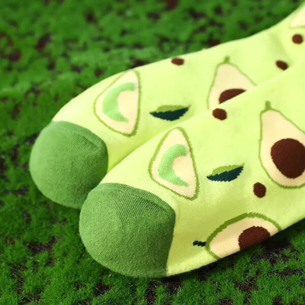 Fashionable Food Socks for the Foodie - Avocado LT Green