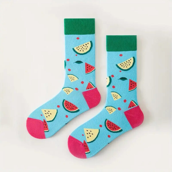 Fashionable Food Socks for the Foodie - Watermelon - Pink Toes