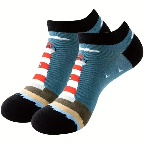 Lighthouse Print Socks