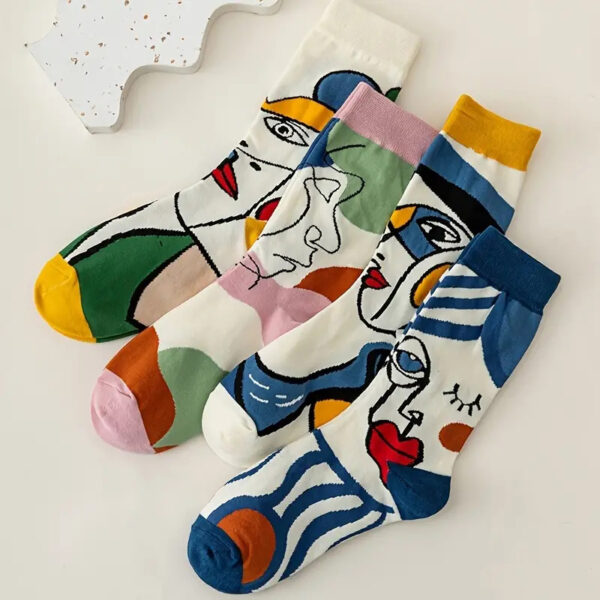 abstract face socks