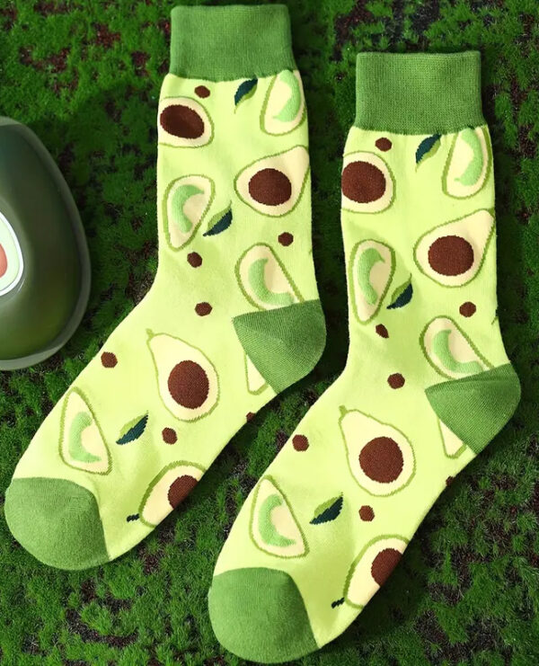 Fashionable Food Socks for the Foodie - Avocado LT Green