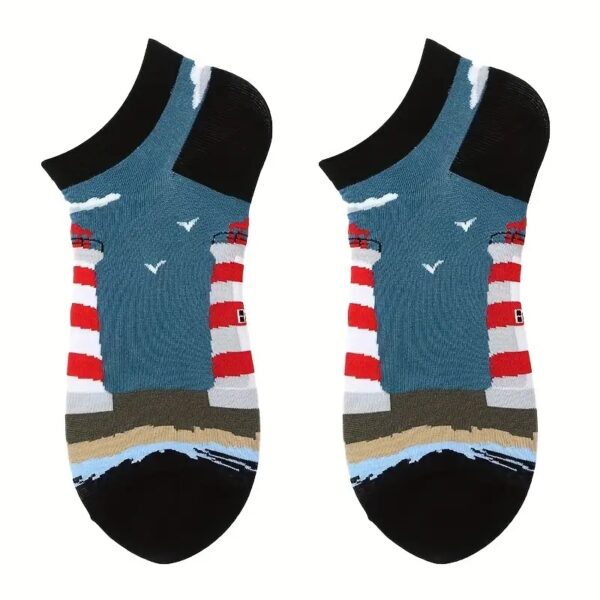 Lighthouse Print Socks