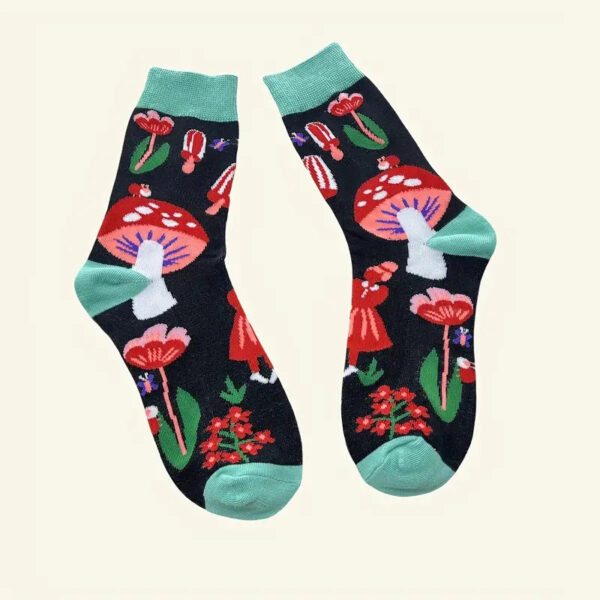 Trendy Mushroom Crew Socks