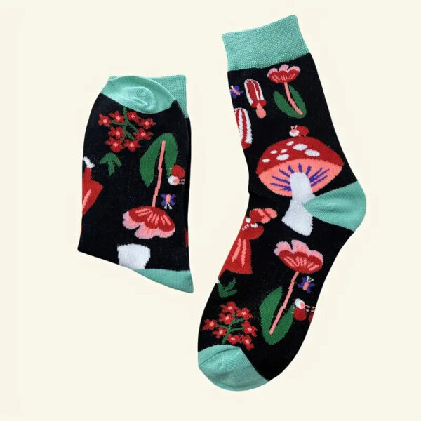 Trendy Mushroom Crew Socks